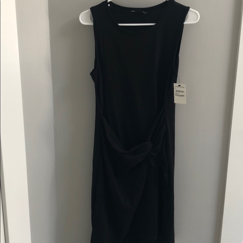Twist Front Black Dress